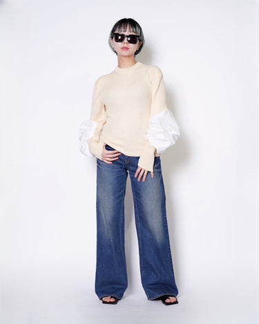 【TOGA ARCHIVES】<br>Volume arm rib knit pullover