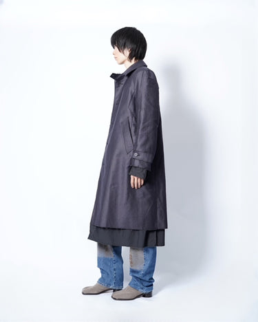 【prasthana】<br>raw form coat (SULFUR DYED HEAVY MOLESKIN)