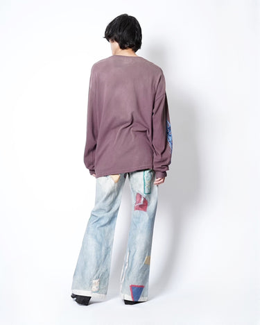 【KAMIYA】<br>“KMY-FIRE” Distressed L/S Tee