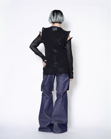 【JUNYA WATANABE】<br>SHOULDER SLIT LONG SLEEVE TEE -MESH-