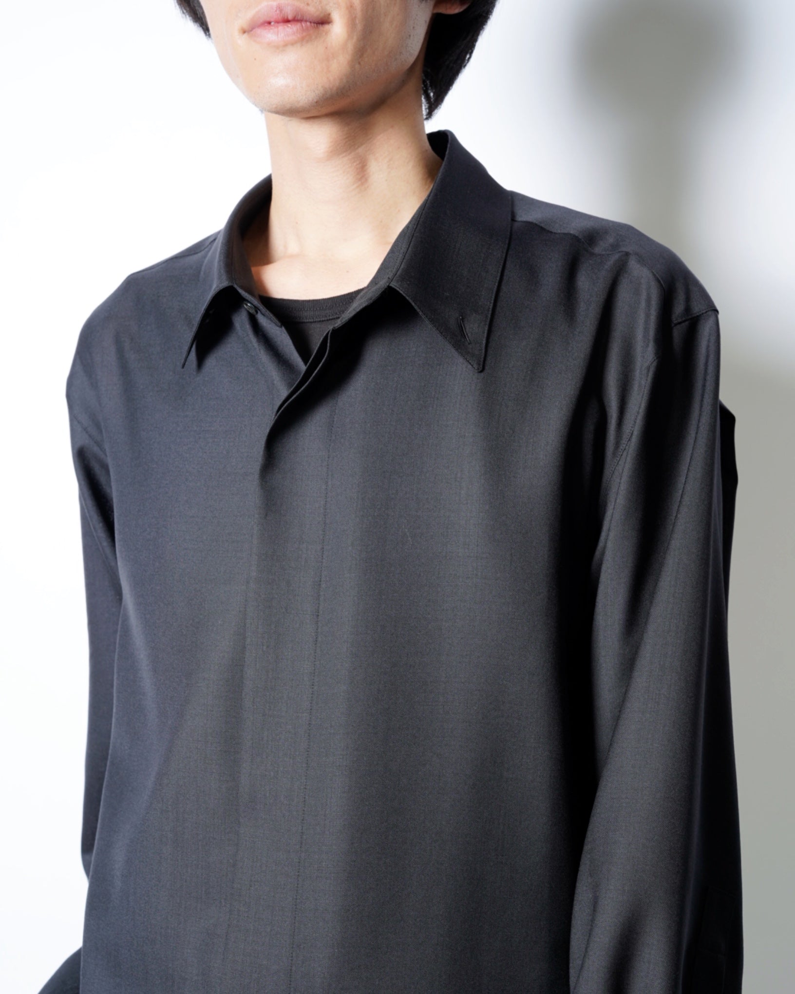 OVERCOAT】Oversized Light Wool Shirt -Amanojak.