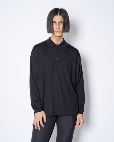 26AW予約受付中<br>【BATONER】<br>WOOL POLO LONG SLEEVE T-SHIRT