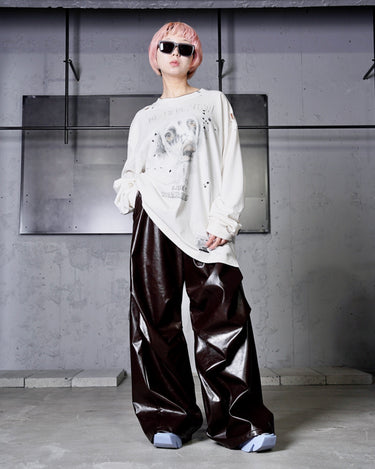 [Maison MIHARA YASUHIRO]<br>EMBELLISHED DISTRESSED LONG SLEEVES TEE