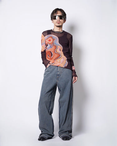 [MM6]<br>Synthetic Leather<br>Knee TUCK PANTS