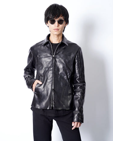 【m.a+】<br>ZIPPED TRUCKER JACKET W/SILVER CROSSES