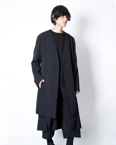 [Yohji Yamamoto POUR HOMME]<br>WOOL GABARDINE NO COLLAR JACKET