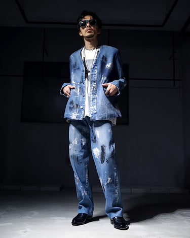 UNISEX<br>【TANAKA】<br>NO COLLAR JEAN JACKET