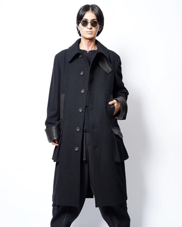 【Yohji Yamamoto POUR HOMME】<br>FLANNEL BELTED ARMY 6B COAT