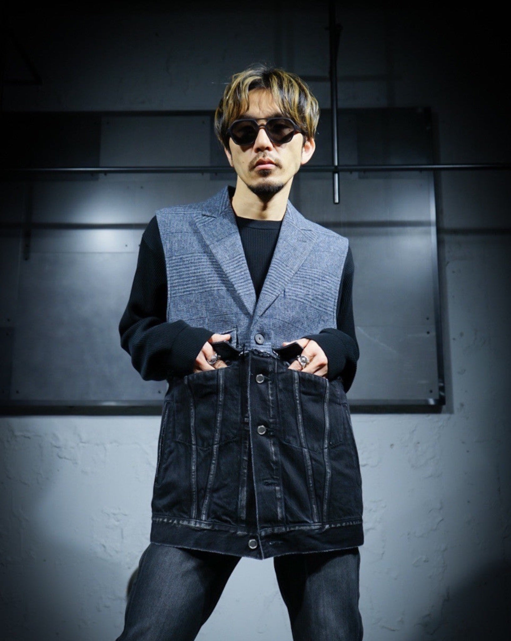 SUBLATIONS】DENIM DOCKING TAILORED VEST