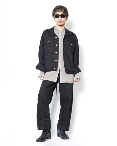 【MARINA YEE】<br>"DEAN JACK" REWORKED DENIM JACKET (BLACK)