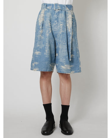 27SS予約受付中<br>【TAAKK】<br>LIGHT-WEIGHT TAAKK DENIM Belted Denim Shorts