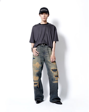 イベント期間限定アイテム<br>(6月27日～7月5日まで)<br>【KANEMASA PHIL】<br>32G Wool Stripe SS Tee (CHARCOAL)
