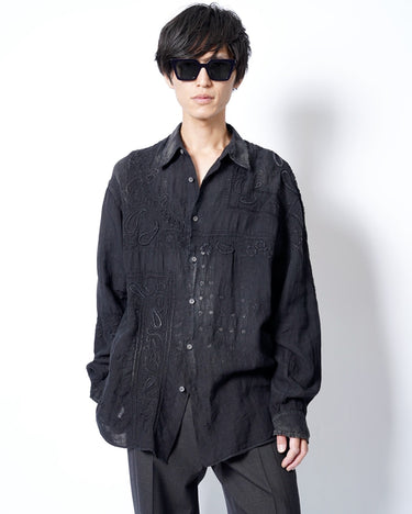 受注生産アイテム<br>期間限定受注受付中(7月31日～8月2日まで)<br>【kiminori morishita】<br>Bandana Hand-Embroidered Khadi Shirt