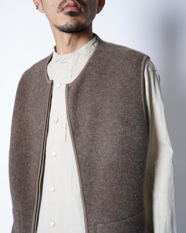 walenode(ウェルノード) INNOCENT YAK ZIP UP VEST -Amanojak. walenode(ウェルノード) INNOCENT YAK ZIP UP VEST -Amanojak.
