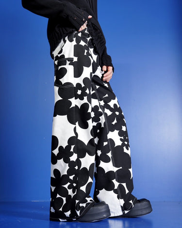 MARNI(マルニ)-FLOWER PRINT WIDE DENIM PANTS-Amanojak