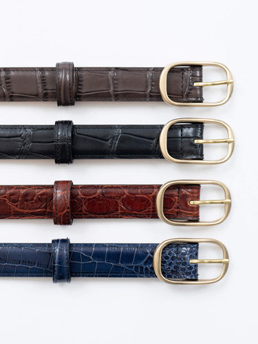 イベント期間限定(3月19日～3月22日まで)<br>26AW受注生産アイテム【VIVIANO MEN】<br>Croc Narrow Belt<br>4color