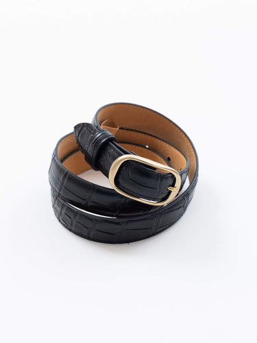 イベント期間限定(3月19日～3月22日まで)<br>26AW受注生産アイテム【VIVIANO MEN】<br>Croc Narrow Belt<br>4color