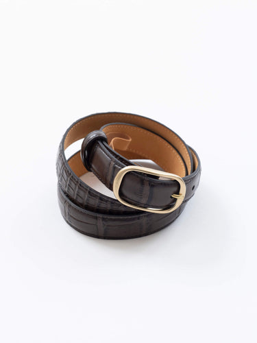 イベント期間限定(3月19日～3月22日まで)<br>26AW受注生産アイテム【VIVIANO MEN】<br>Croc Narrow Belt<br>4color