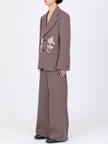 イベント期間限定(3月19日～3月22日まで)<br>26AW受注生産アイテム【VIVIANO MEN】<br>Hand-Embroidered Striped Blazer