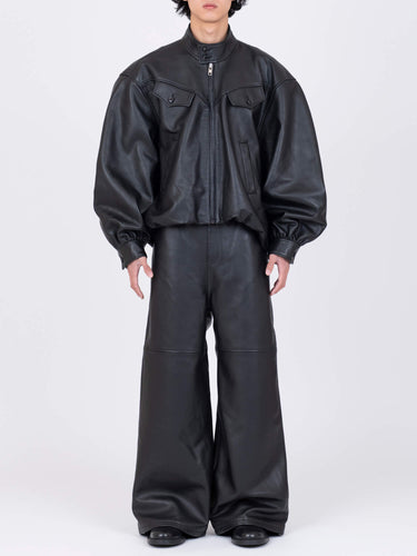 イベント期間限定(3月19日～3月22日まで)<br>26AW受注生産アイテム【VIVIANO MEN】<br>Leather Balloon Harrington Jacket