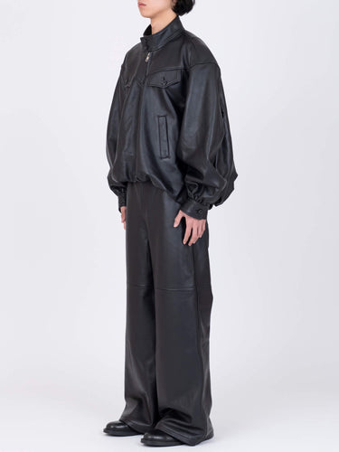 イベント期間限定(3月19日～3月22日まで)<br>26AW受注生産アイテム【VIVIANO MEN】<br>Leather Balloon Harrington Jacket