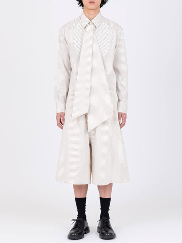 イベント期間限定(3月19日～3月22日まで)<br>26AW受注生産アイテム【VIVIANO MEN】<br>Detachable Ribbon Collar Striped Shirt