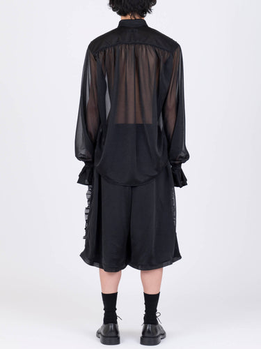 イベント期間限定(3月19日～3月22日まで)<br>26AW受注生産アイテム【VIVIANO MEN】<br>Detachable Ribbon Collar Chiffon Shirt