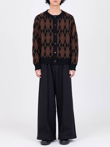 イベント期間限定(3月19日～3月22日まで)<br>26AW受注生産アイテム【VIVIANO MEN】<br>Felted Yarn Argyle Crew Cardigan