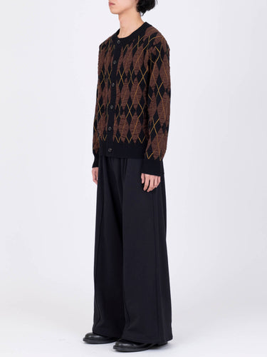 イベント期間限定(3月19日～3月22日まで)<br>26AW受注生産アイテム【VIVIANO MEN】<br>Felted Yarn Argyle Crew Cardigan