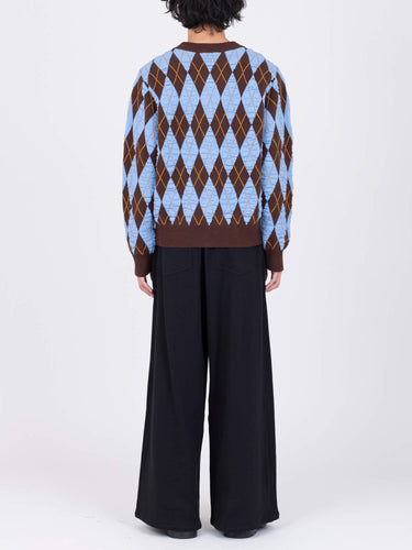 イベント期間限定(3月19日～3月22日まで)<br>26AW受注生産アイテム【VIVIANO MEN】<br>Felted Yarn Argyle Crew Cardigan