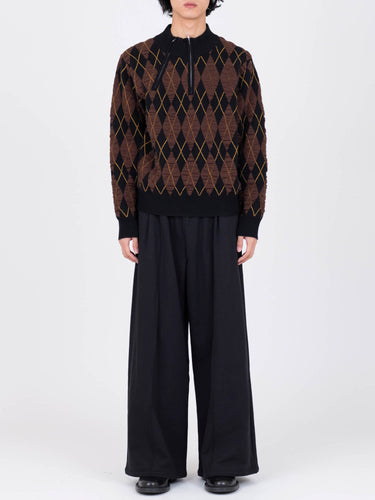 イベント期間限定(3月19日～3月22日まで)<br>26AW受注生産アイテム【VIVIANO MEN】<br>Felted Yarn Argyle Crew Cardigan