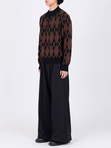 イベント期間限定(3月19日～3月22日まで)<br>26AW受注生産アイテム【VIVIANO MEN】<br>Felted Yarn Argyle Crew Cardigan