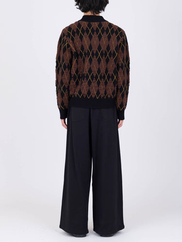 イベント期間限定(3月19日～3月22日まで)<br>26AW受注生産アイテム【VIVIANO MEN】<br>Felted Yarn Argyle Crew Cardigan