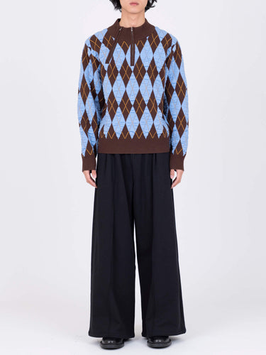 イベント期間限定(3月19日～3月22日まで)<br>26AW受注生産アイテム【VIVIANO MEN】<br>Felted Yarn Argyle Crew Cardigan