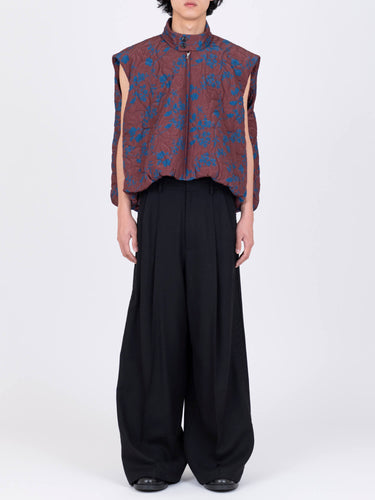 イベント期間限定(3月19日～3月22日まで)<br>26AW受注生産アイテム【VIVIANO MEN】<br>Flower Pattern Quilted Gilet