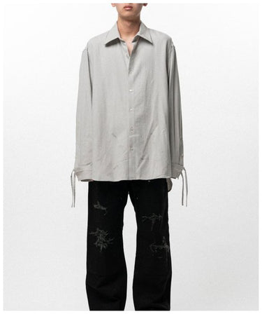 【KAMIYA】<br>Ash FAdD Drawstring Cuff Shirt