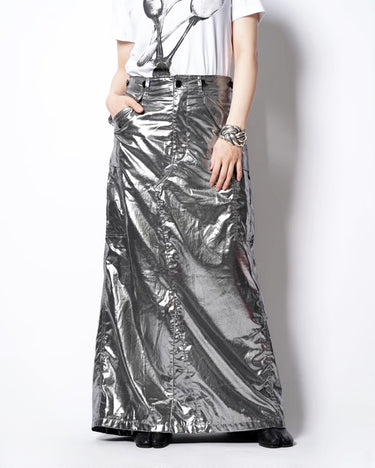 【JUNYA WATANABE】<br>SILVER PRINTED CARGO SKIRT