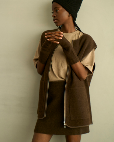 Earthフォロー割様walenode Innocent YAK ZIPvest walenode】Innocent Yak Zip-up Vest - HUUKU