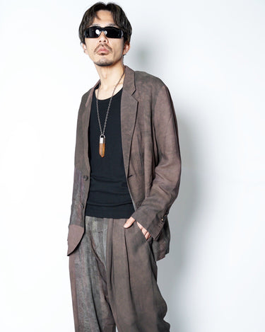 【ZIGGY CHEN】<br>ASYMMETRIC PRINTED<br>PATCHWORK BLAZER