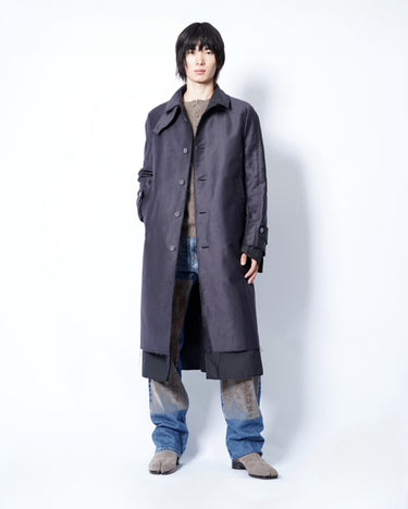 【prasthana】<br>raw form coat (SULFUR DYED HEAVY MOLESKIN)