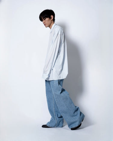 イベント期間限定アイテム<br>(6月27日～7月5日まで)<br>【KANEMASA PHIL】<br>46G Stripe Artisan Shirt (WHITE BLUE DYE)