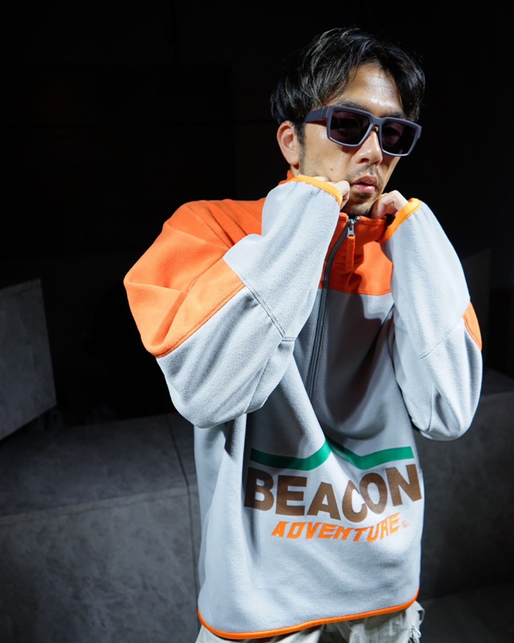 kolor BEACON /ハーフジップフリース KOLOR BEACON [ カラービーコン ] 23AW ドッキング ハーフジップ