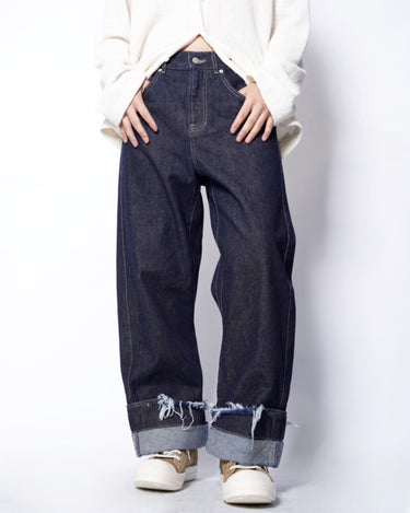 【MARINA YEE】<br>"DEAN BLUE" OVERSIZED JEANS TROUSERS (INDIGO WASH)