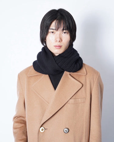 【KIJIMA TAKAYUKI】<br>MIDDLE&CHUNNKY COMBI SNOOD BLACK