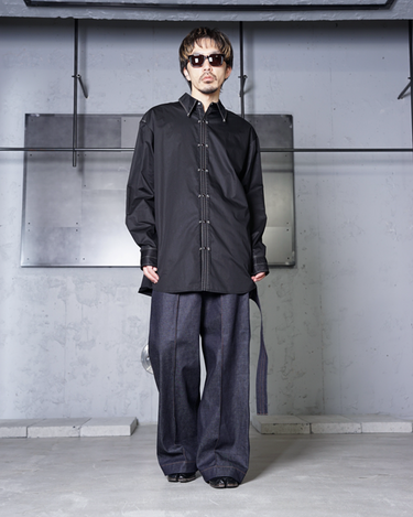 【LEMAIRE】<br>EMBELLISHED METAL SHIRT -LIGHT COTTON SATIN-