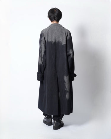 【Yohji Yamamoto POUR HOMME】<br>HERRINGBONE NEEDLE PUNCH RAGLAN COAT