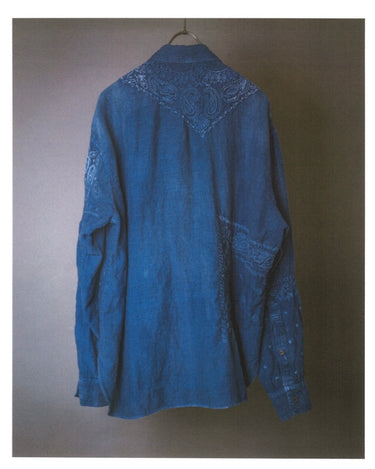 受注生産アイテム<br>期間限定受注受付中(7月31日～8月2日まで)<br>【kiminori morishita】<br>Bandana Hand-Embroidered Khadi Shirt