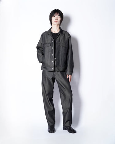 【OVERCOAT】<br>WOOL DENIM WIDE LEG PANTS