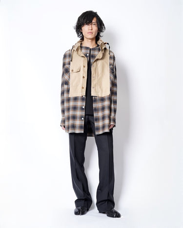【kolor】<br>HOOD DOCKING CHECK SHIRTS