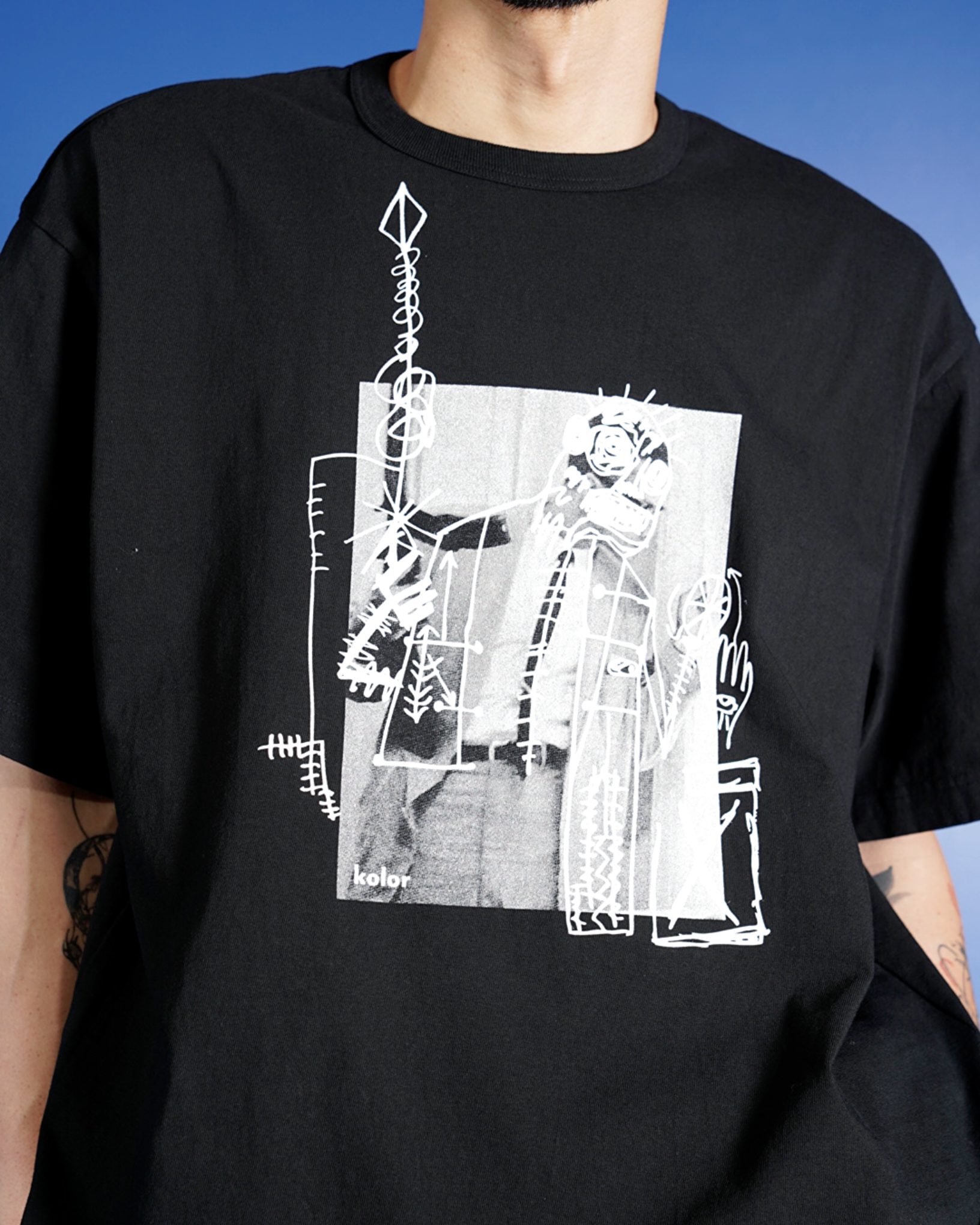 KOLOR(カラー) 22AW22WCM-T12208オーバーサイズTシャツ ホワイト